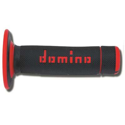 puños moto domino off road negro-rojo