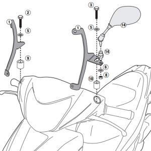 Kit anclaje parabrisas Givi Honda Vision 50-110