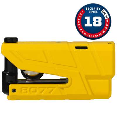 8077 candado disco abus granit detecto x-plus amarillo negro con alarma 3d