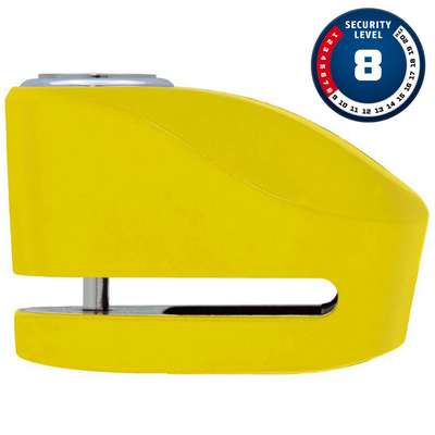 candado disco abus con alarma 275a amarillo bulon 5 mm