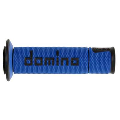 puños moto domino carretera azul-negro