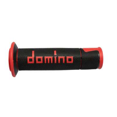 puños moto domino carretera racing negro-rojo