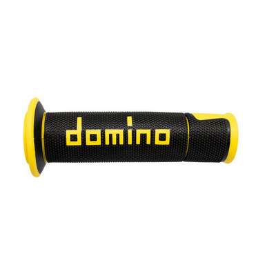 puños moto domino carretera racing negro-amarillo