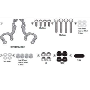 Kit anclajes Triumph Trident 660 21- para cupula Givi