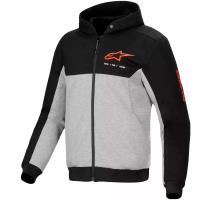Sudadera Alpinestars Chrome V2 Gris / Negro / Rojo Fluor