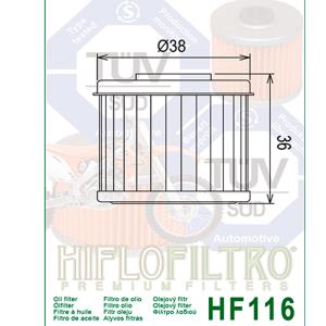 Filtro de aceite Hiflo HF116 para Honda y Husqvarna Â· 2
