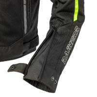 Chaqueta moto verano hombre Rainers modelo JEREZ Negro y fluor Â· 2