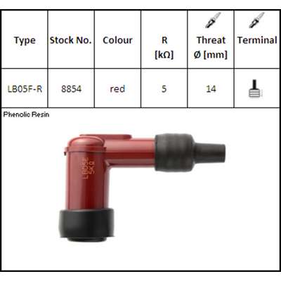 Pipa de bujía ngk lb05fr