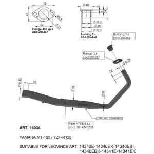 Colector catalizado Leovince para Yamaha YZF-R 125 2019-2020