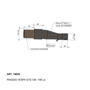 Colector catalizado Leovince para Vespa GTS 125 2017-2020