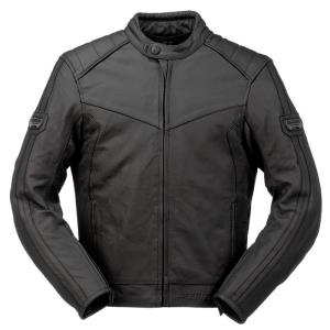 Chaqueta moto invierno de Rainers modelo Lemans en piel Negro