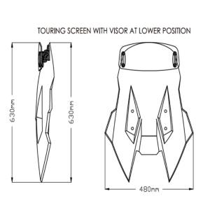 Cupula touring  Ahumado claro con Visera Suzuki VStrom 1050 Puig Â· 2