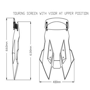 Cupula touring  Ahumado claro con Visera Suzuki VStrom 1050 Puig Â· 3