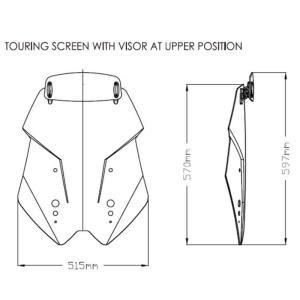 Parabrisas Ahumado claro Touring Kawasaki Versys 1000 SE 19+ Â· 3