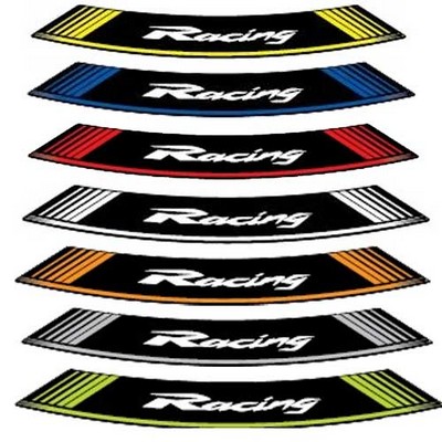 Adhesivo para llantas tiras en arco Universal con logo Racing