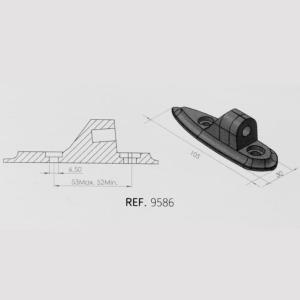 Adaptador retrovisor carenado HI-TECH I,II,II,GT,F1 Yamaha YZFR3 15-19