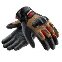 Guantes de moto Rebelhorn Defender Negro-Marrón-Rojo