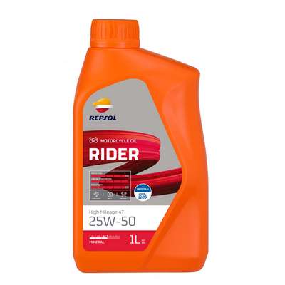 aceite repsol 1l rider high mileage 4t 25w-50