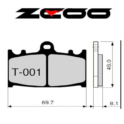ZCOO Pastillas freno delantero moto T001 Race y Endurance