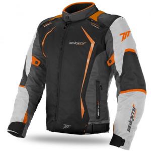 Chaqueta Moto Racing Hombre Negra-Gris-Naranja Invierno