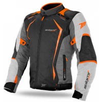 Chaqueta Moto Racing Hombre Negra-Gris-Naranja Invierno