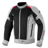 Chaqueta Verano estilo Touring Mujer Blanco-Gris-Rojo