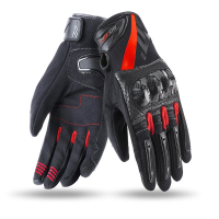 Guantes Naked de moto Hombre Negros-Rojo Seventy