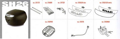 SHAD recambios y despiece maleta top case SH26 Â· 2