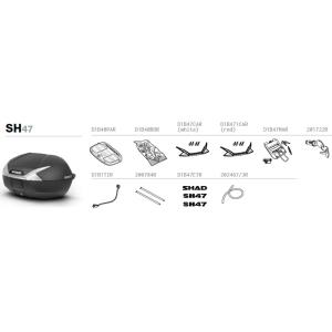 SHAD recambios y despiece maleta top case SH47 Â· 2