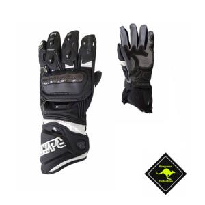 Guantes moto racing competicion Rainers VRC4 con piel de canguro Color Negro