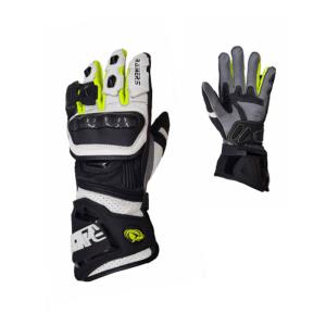 Guantes moto racing competicion Rainers VRC4 con piel de canguro Color Flúor