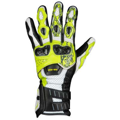 guantes ixs sports rs-200 3 blanco-amarillo neón-negro