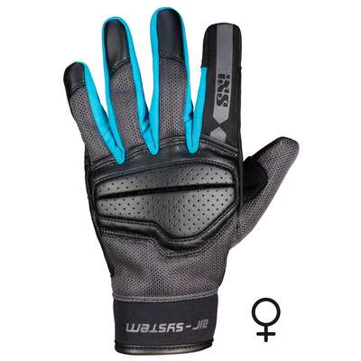 guantes mujer ixs negro-turquesa clasico evo-air t