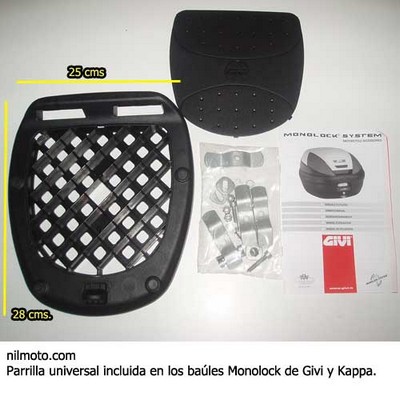 Parrilla Universal Monolock con tornilleria y cubreparrilla Â· 2