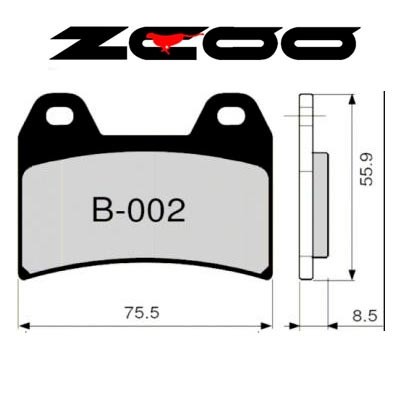 ZCOO Pastillas freno delantero moto B002 Race y Endurance