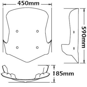Parabrisas alto para soportes originales Moto Guzzi Stelvio 1200 8V 2012-2016 Â· 2