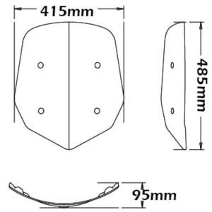Parabrisas standard para soportes originales Moto Guzzi Stelvio 1200 8V 2011-2016 Â· 2