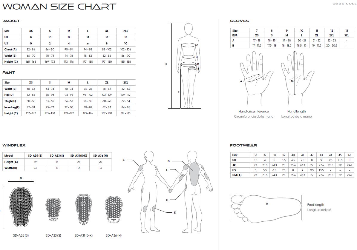 Medidas de chaqueta Moto Seventy