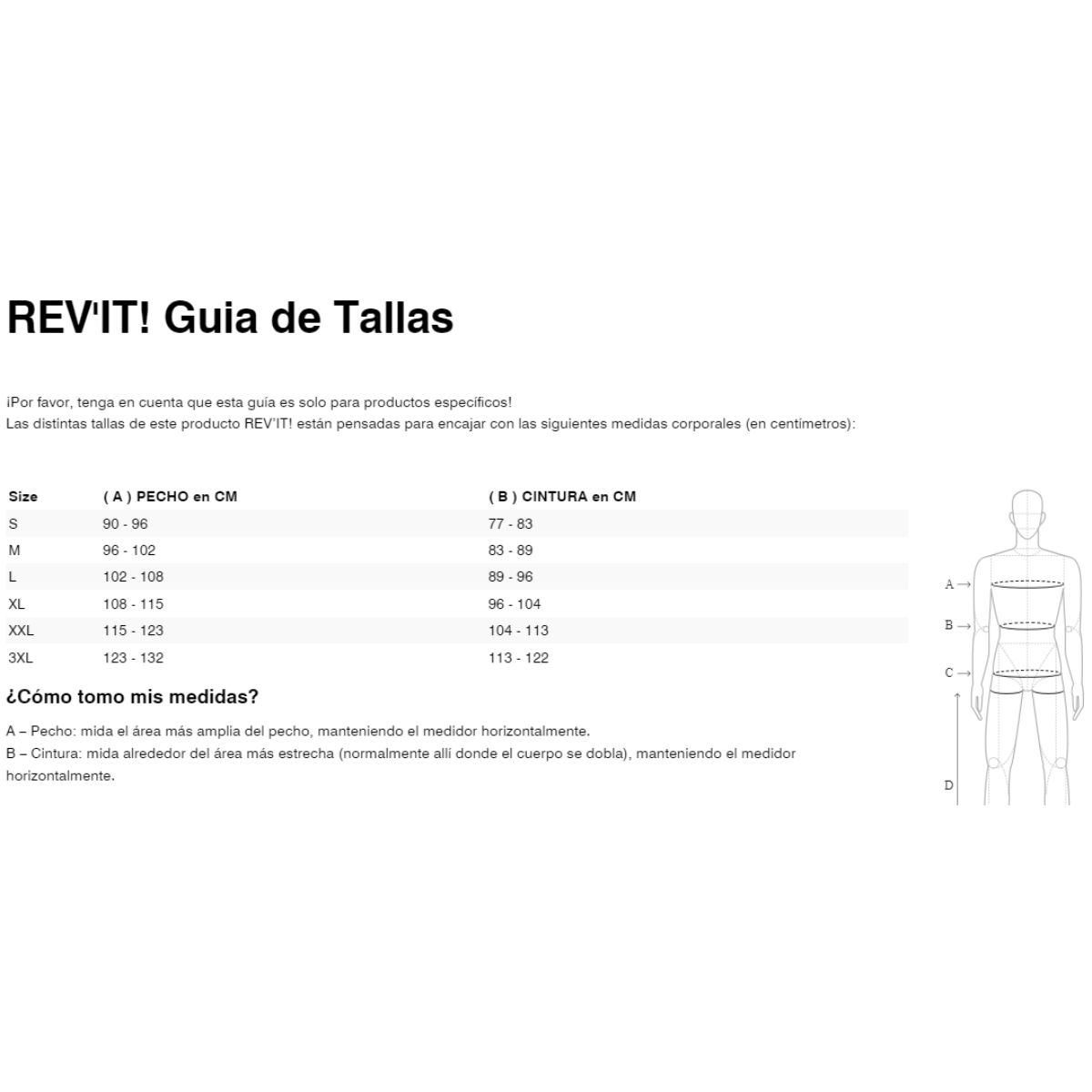 Gu&iacute;a de tallas de Chaqueta Revit Surface marrón