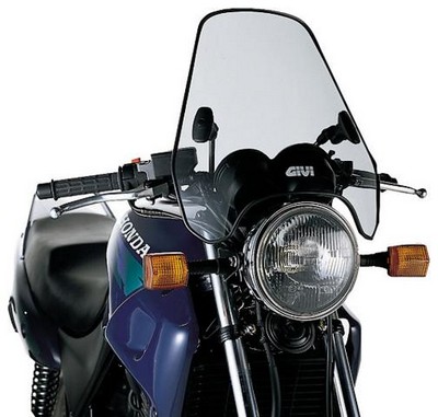 Parabrisas universal para motos naked marca Givi ahumado de 37.9x44.5 cm