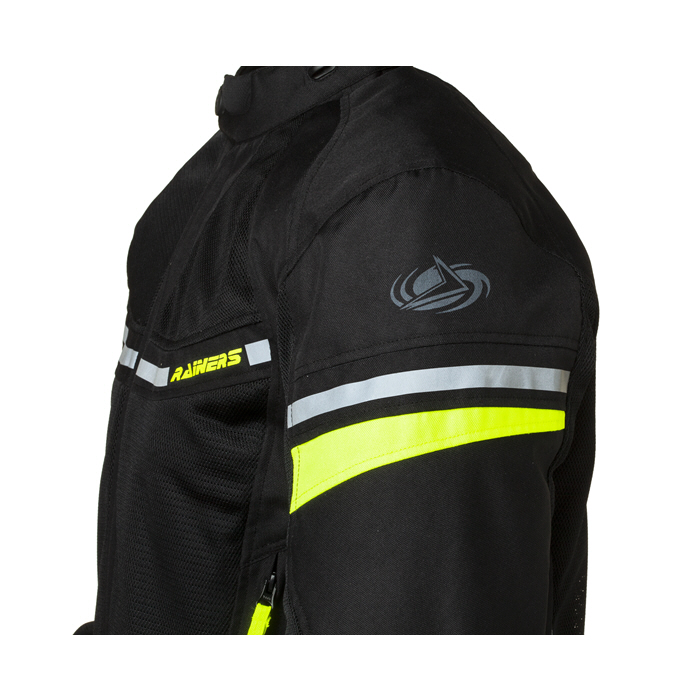 Chaqueta moto verano hombre Rainers modelo JEREZ Negro Fluor | Nilmoto