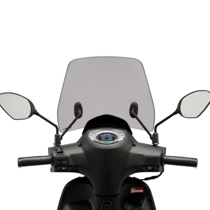 Puig Trafic Windschild Smoke Für SYM Symphony SR 50/125/150 (2011-2014) - 370x310mm, Mit ABE