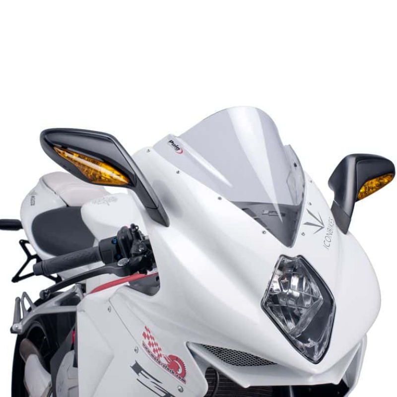 Puig 5256H Kuppel Racing Windschild Für MV Agusta F4 (2010–2013) – Transparent/Rauchgrau, 3 Mm Acryl