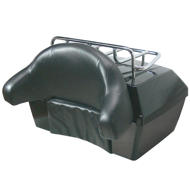 Baul custom Coffin Vramack Seven 43L con respaldo y parrilla | Nilmoto